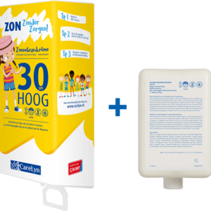 Dispenser kinderopvang met 1 liter SPF30 microplasticvrije zonnebrandcrème