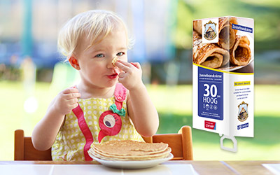 Zonnebrandcrème dispenser CareLyn bij pannenkoekenrestaurants